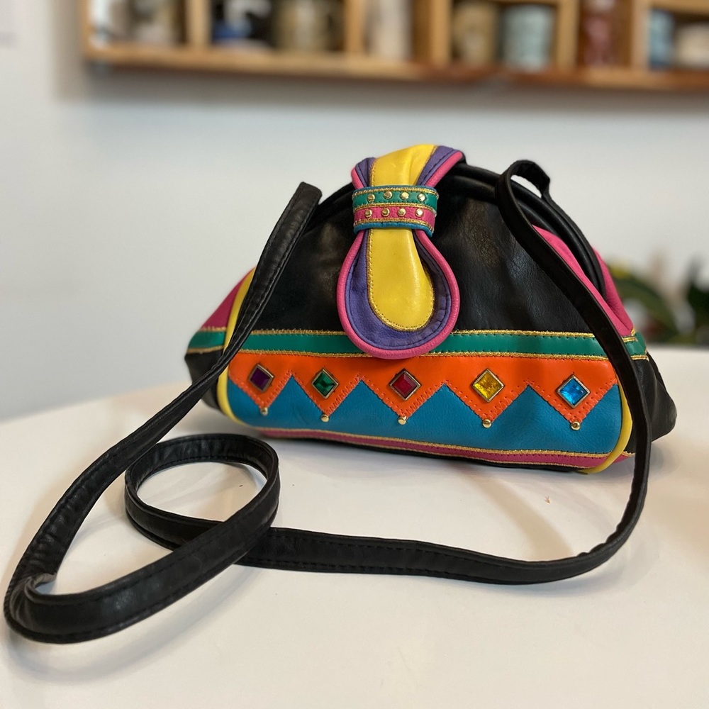 Colorful 80s Leather Purse